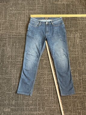 DUER Denim Jeans Mens 36x34 Blue Medium Wash Relaxed Taper Stretch DU/ER